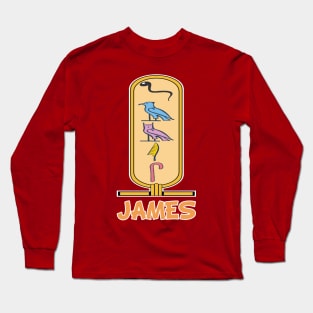 JAMES-American names in hieroglyphic letters-James, name in a Pharaonic Khartouch-Hieroglyphic pharaonic names Long Sleeve T-Shirt